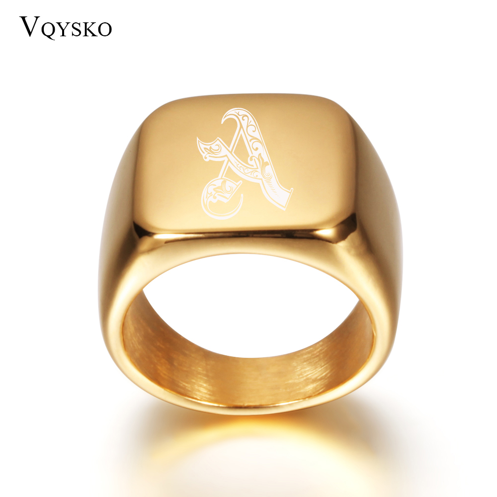 Initial Ring Custom - Bagues à grandes lettres pour hommes,