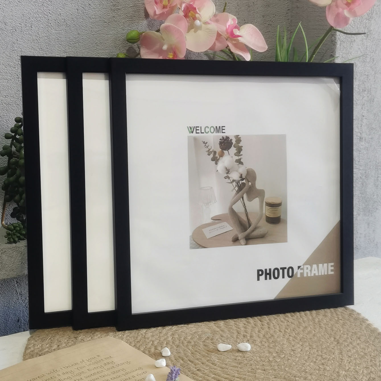 Engraved Wood Frame - Cadres Photo carrés en bois, 3