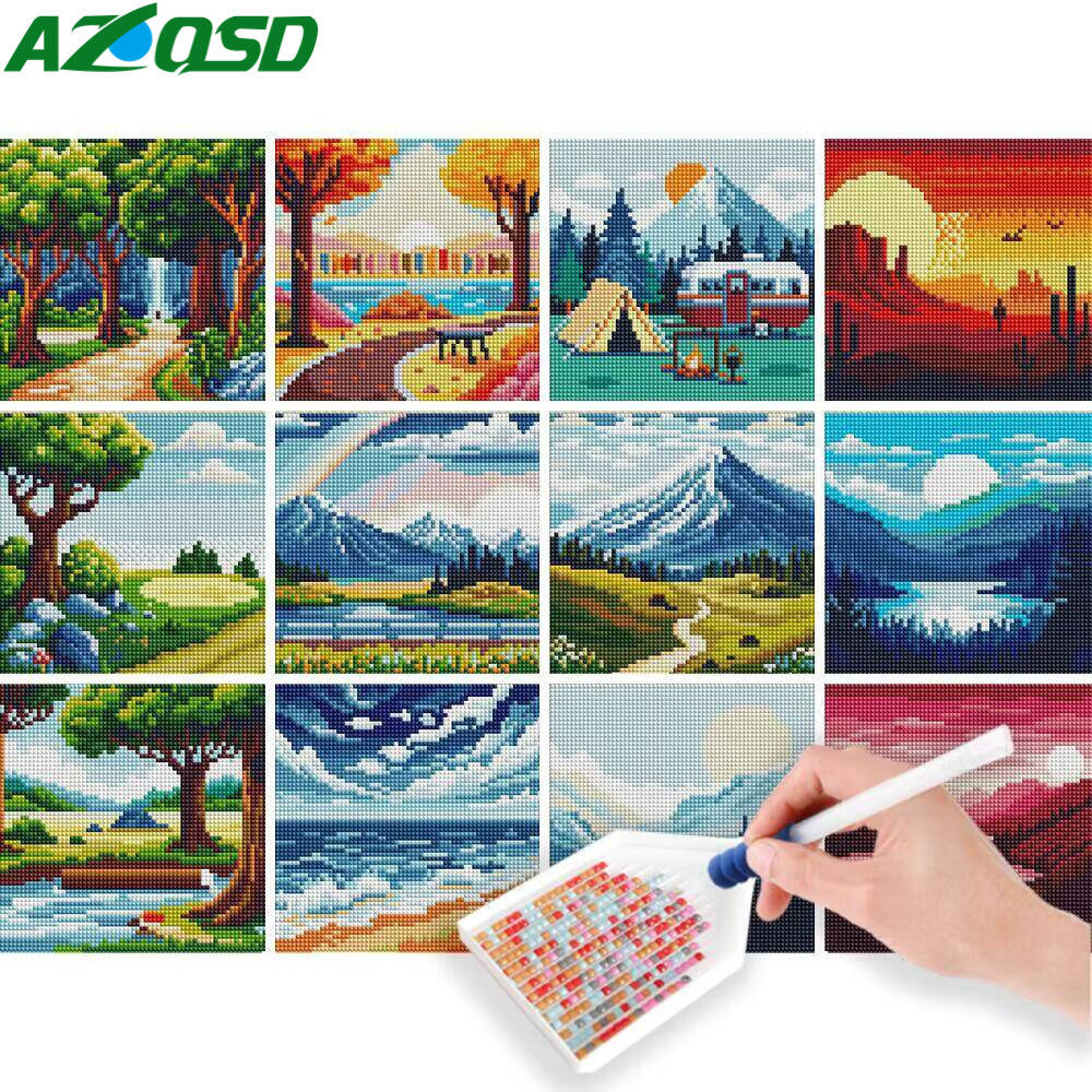 Photo Mosaic Print - AZQSD 12 pièces diamant peinture coucher