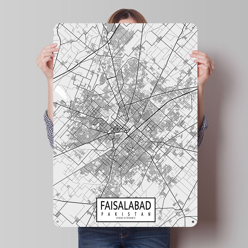 Custom Map Poster - Affiche en tôle légère Carte de