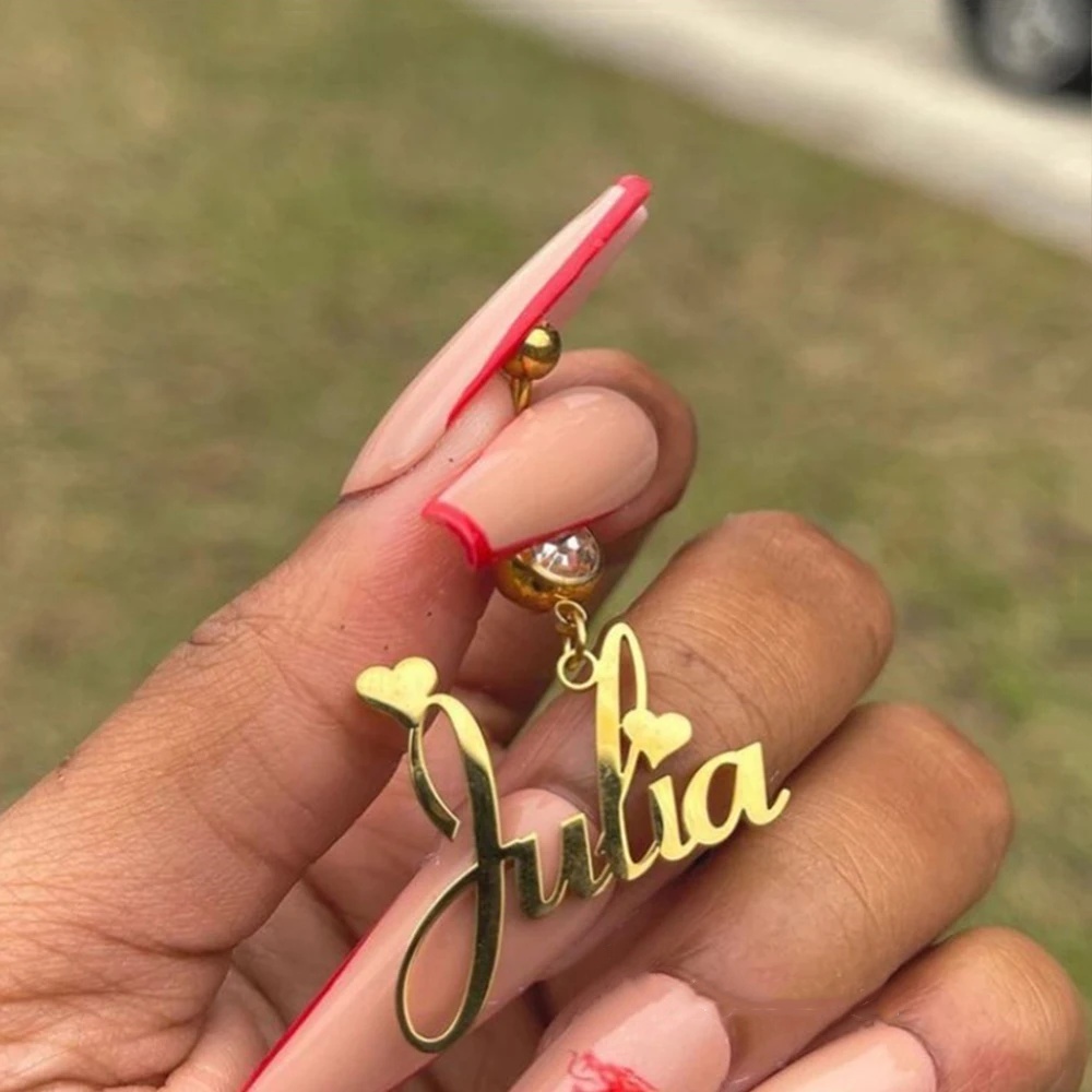 Initial Ring Custom - Anneau de nombril personnalisé avec nom