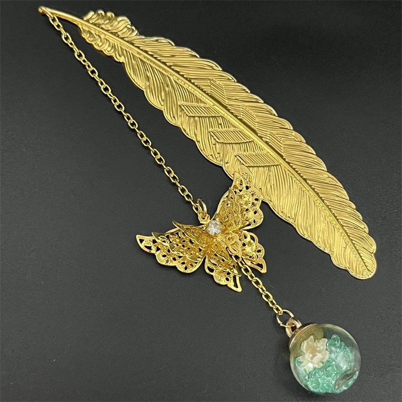 Dried Flower Bookmark - Nouveau marque-page en métal de style