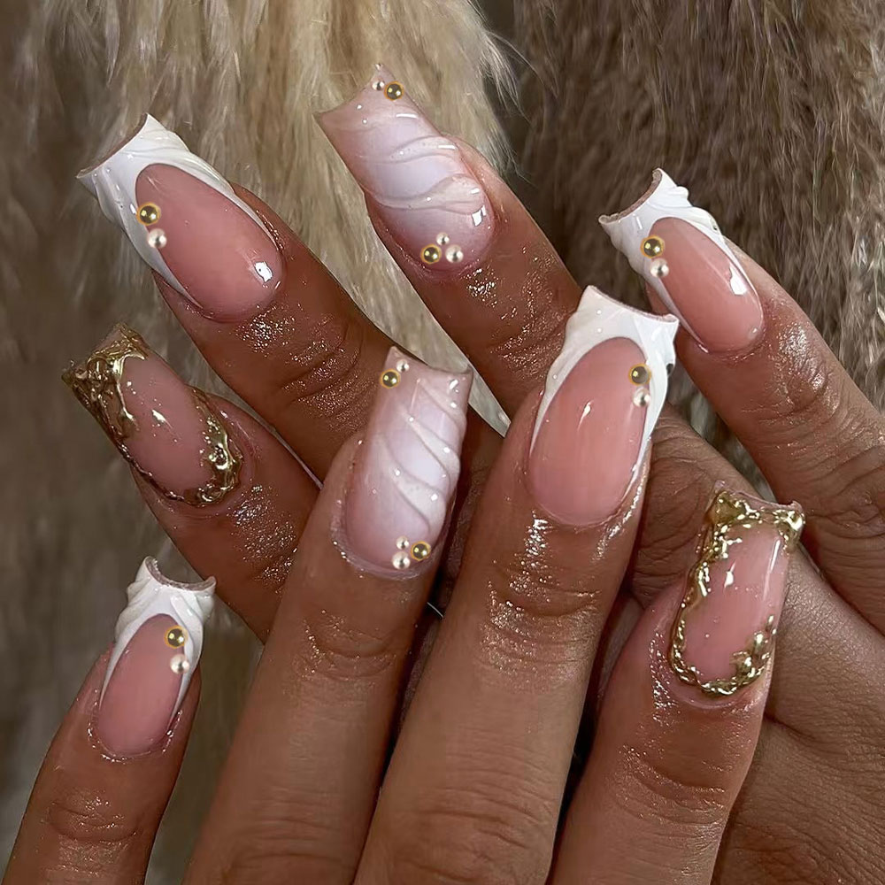 Pressed Flower Art - 24 pièces par ensemble. Faux ongles