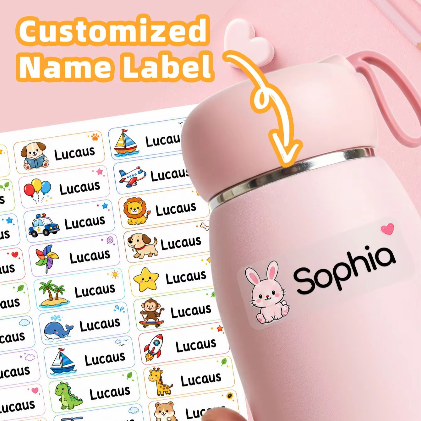 Personalised Candle Label - Autocollants personnalisés avec nom de dessin
