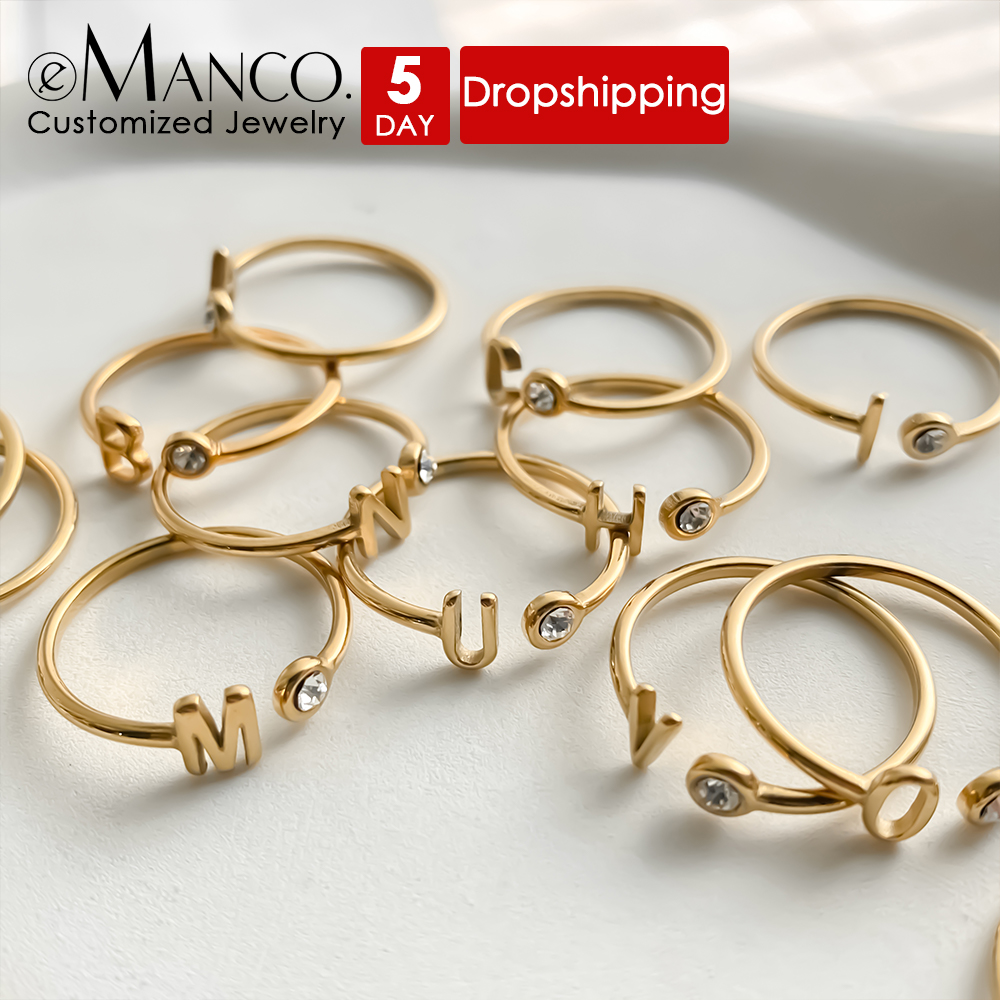 Initial Ring Custom - EMANCO Bagues ouvertes personnalisées avec initiales