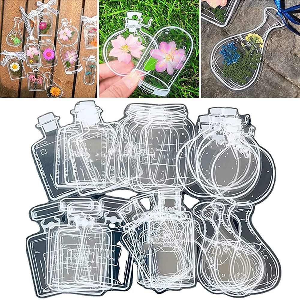 Dried Flower Bookmark - 20 Marque-pages DIY transparents à fleurs