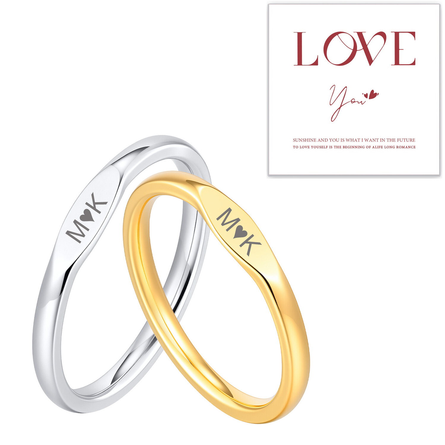 Initial Ring Custom - Bague de couple minimaliste pour hommes