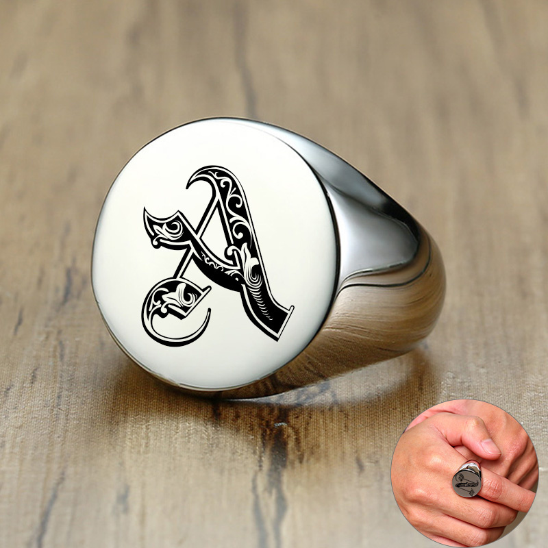 Initial Ring Custom - Vnox – bague de timbre pour