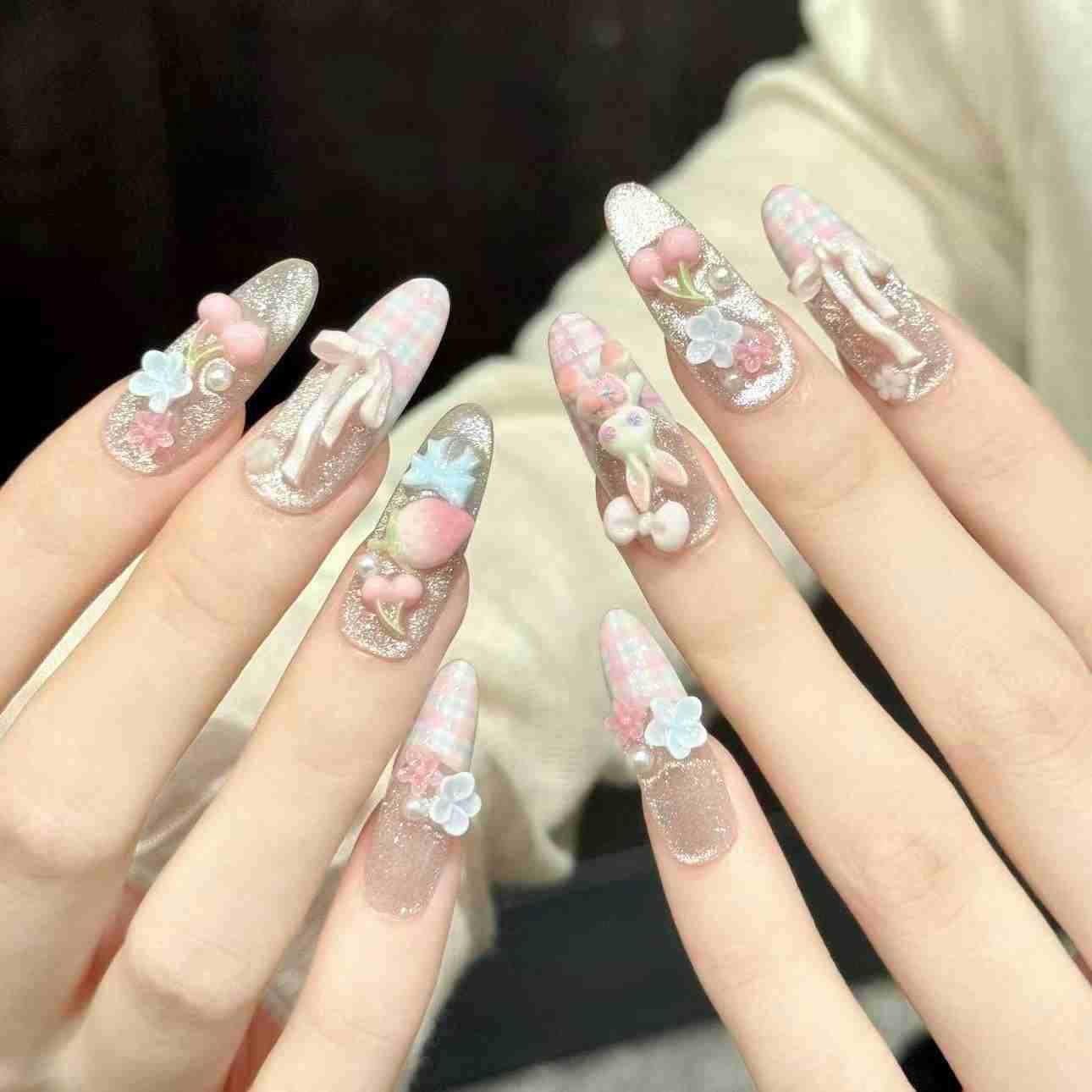 10 faux ongles ovales faits à  - Pressed Flower Art avis et prix