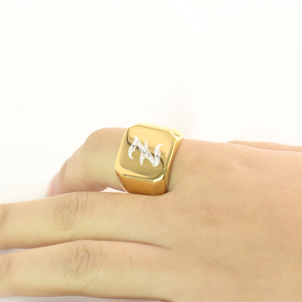 Bagues à grandes lettres pour  - Initial Ring Custom avis et prix