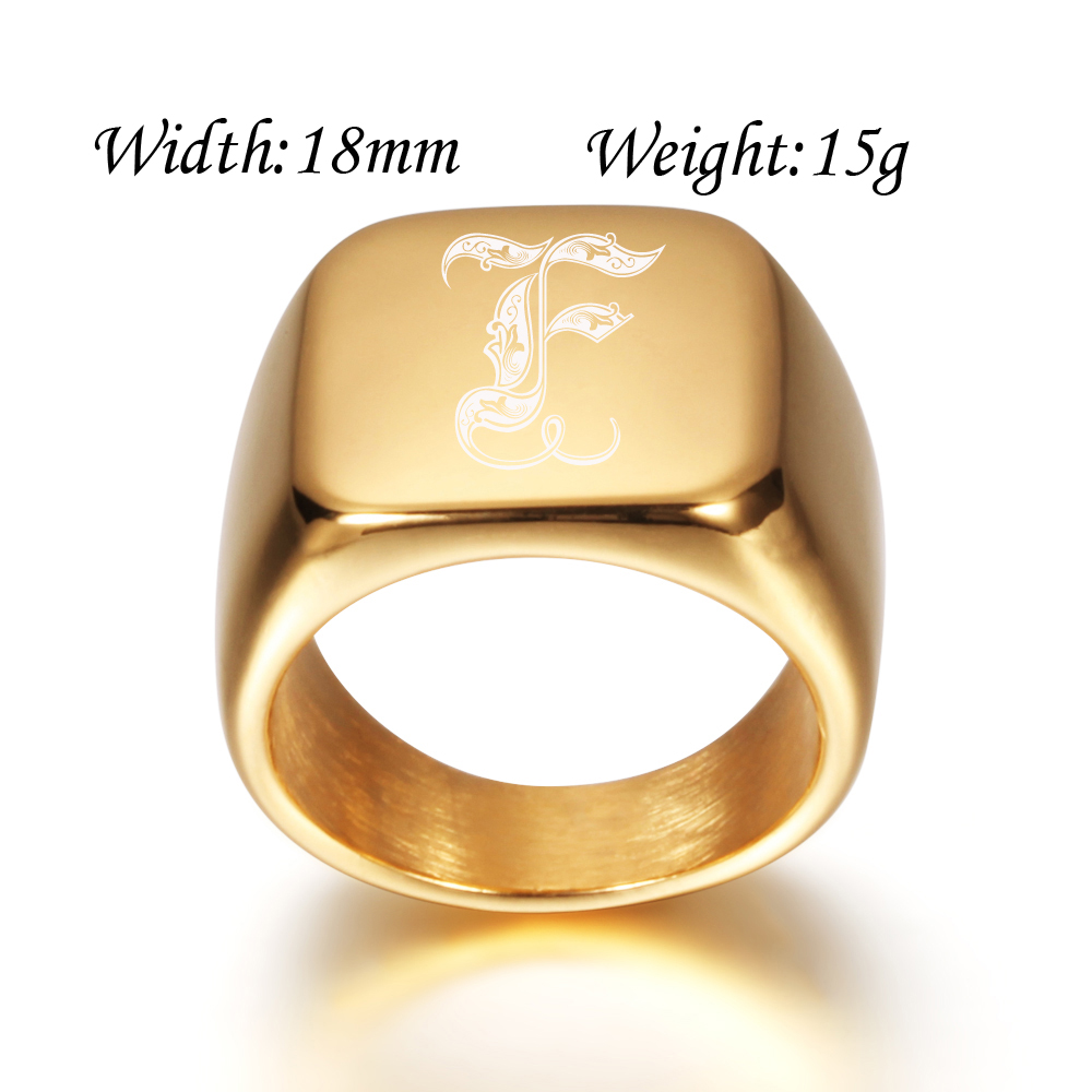Bagues à grandes lettres pour  - Initial Ring Custom avis et prix