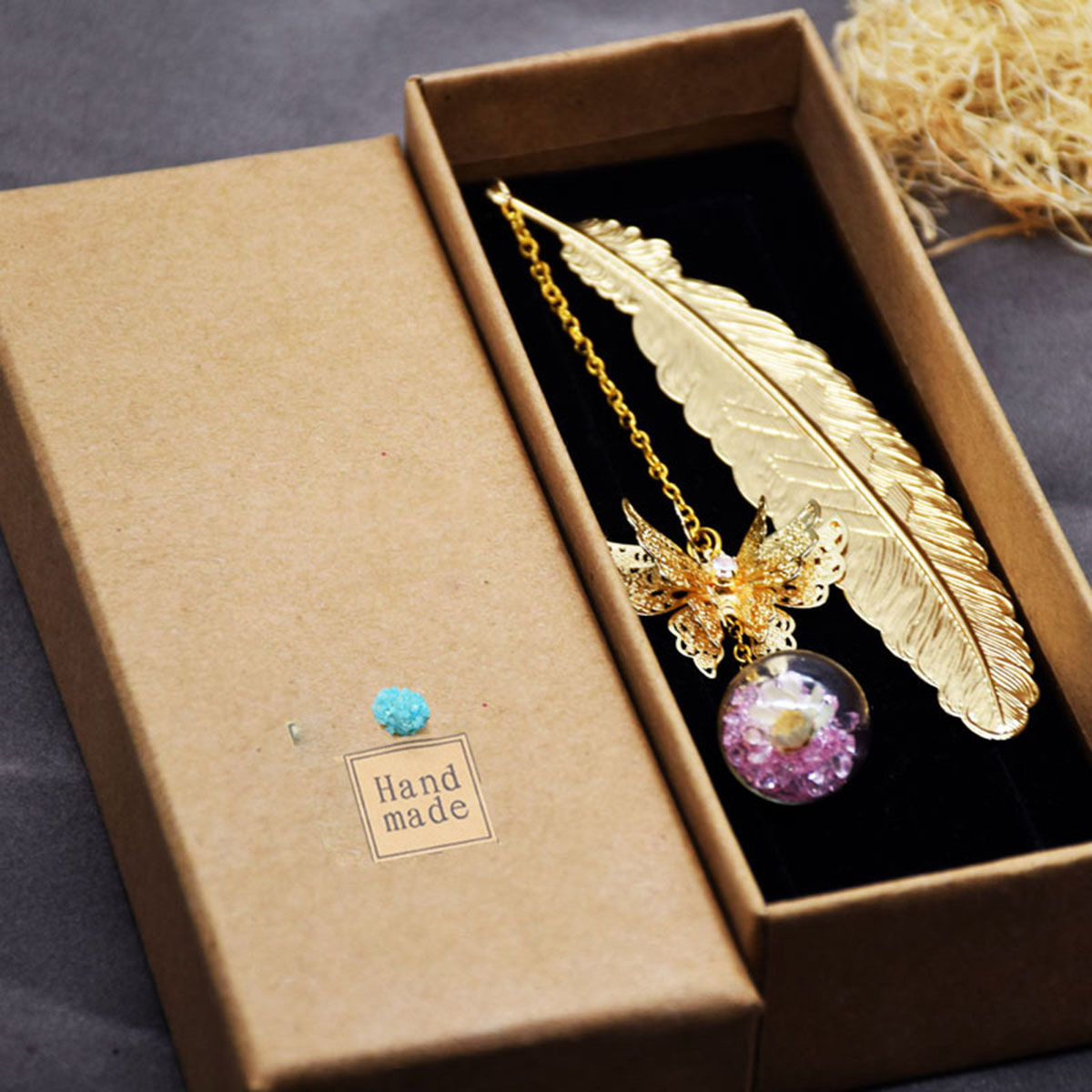 1 marque-page en métal style c - Dried Flower Bookmark avis et prix