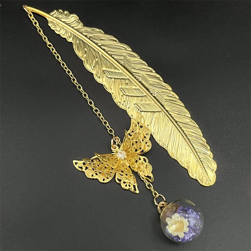 Nouveau marque-page en métal d - Dried Flower Bookmark avis et prix