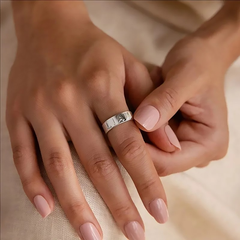 Bague avec nom personnalisé po - Initial Ring Custom avis et prix