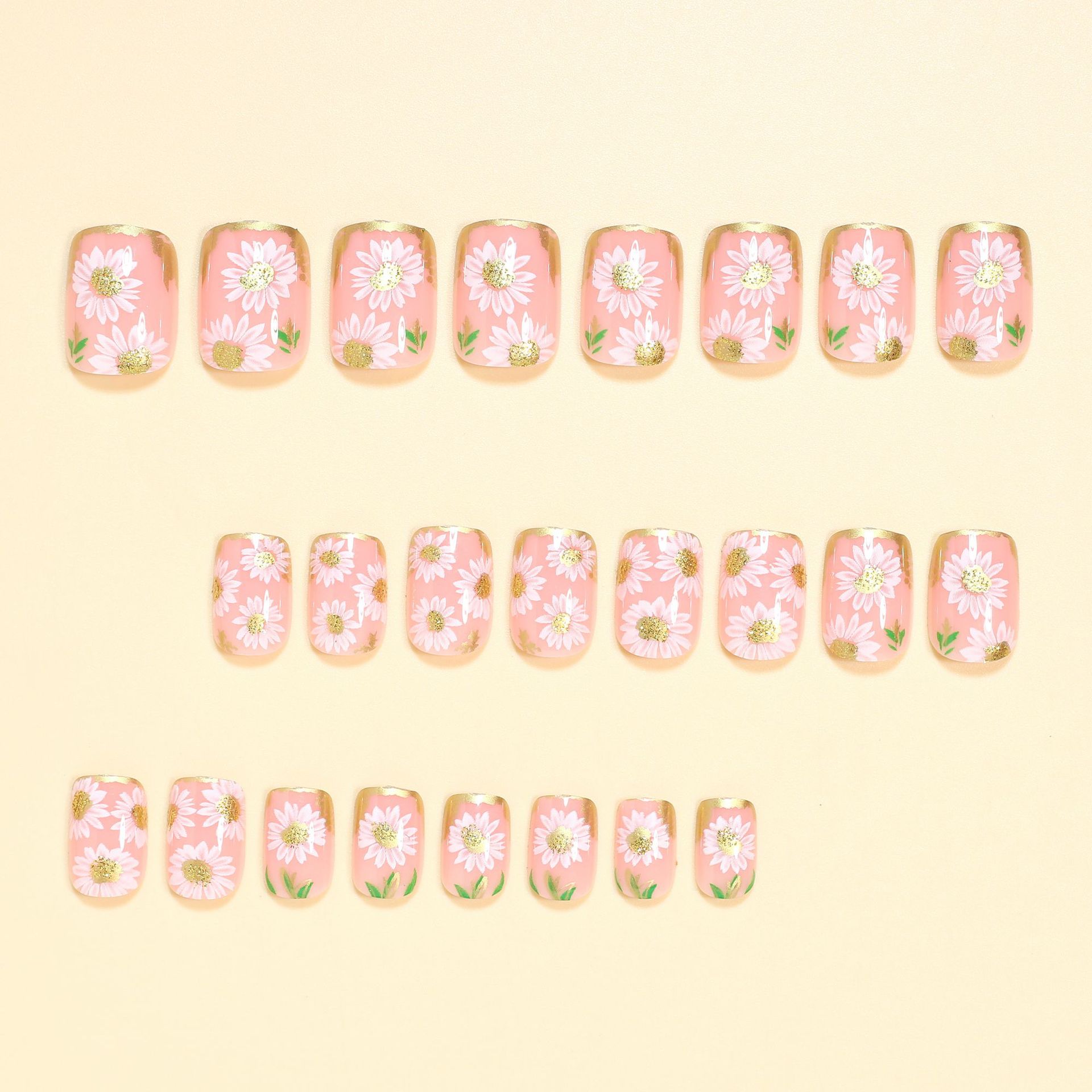 Faux ongles carrés courts, fle - Pressed Flower Art avis et prix