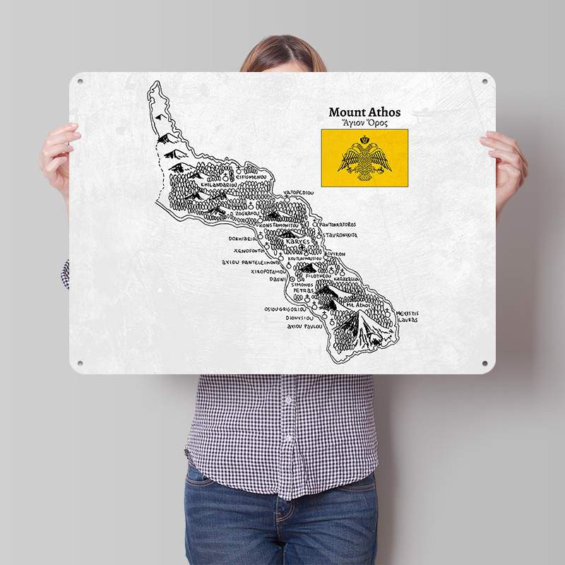 Affiche Carte du Mont Athos De - Custom Map Poster avis et prix