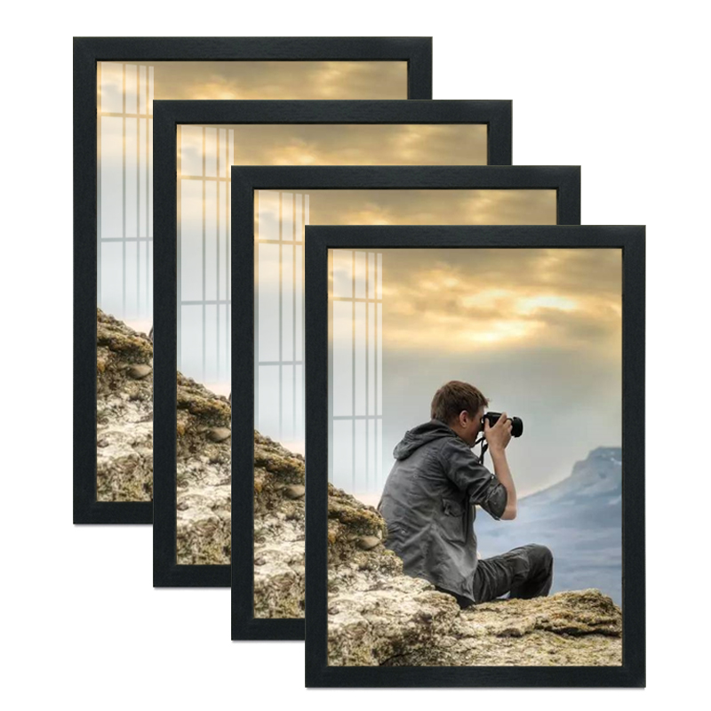Lot de 2 cadres photo noirs en - Engraved Wood Frame avis et prix